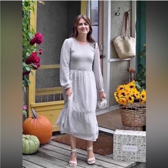 Jilly Box - Grey Polka Dot Dress - BNWT - Picture 2 of 3